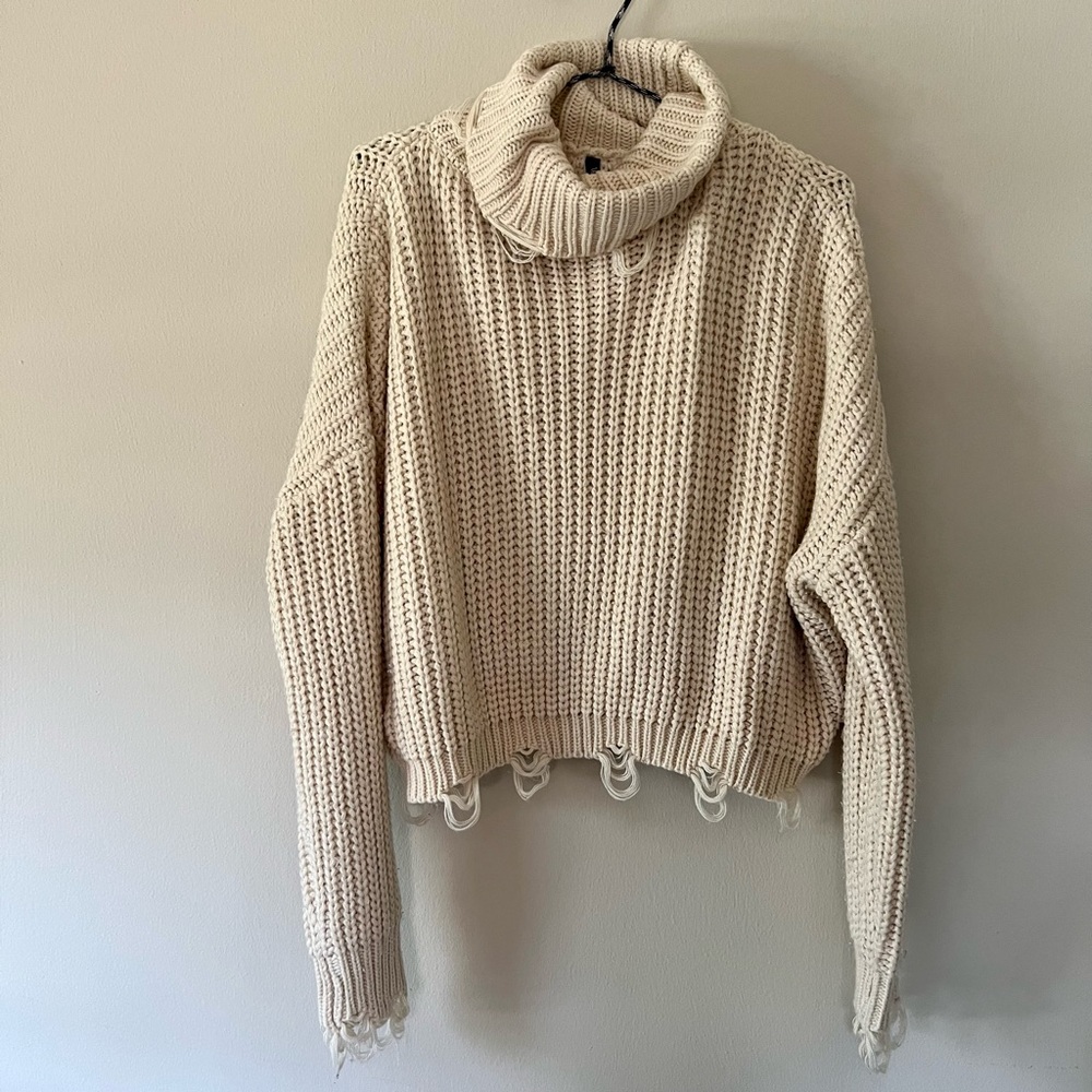Leshop distressed turtleneck sweater